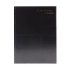 Academic Diary Day Per Page A4 Black 2025-2026